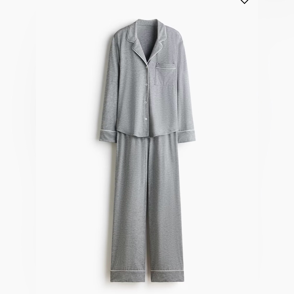Gray Button-Up Pajama set - Picture 2 of 2